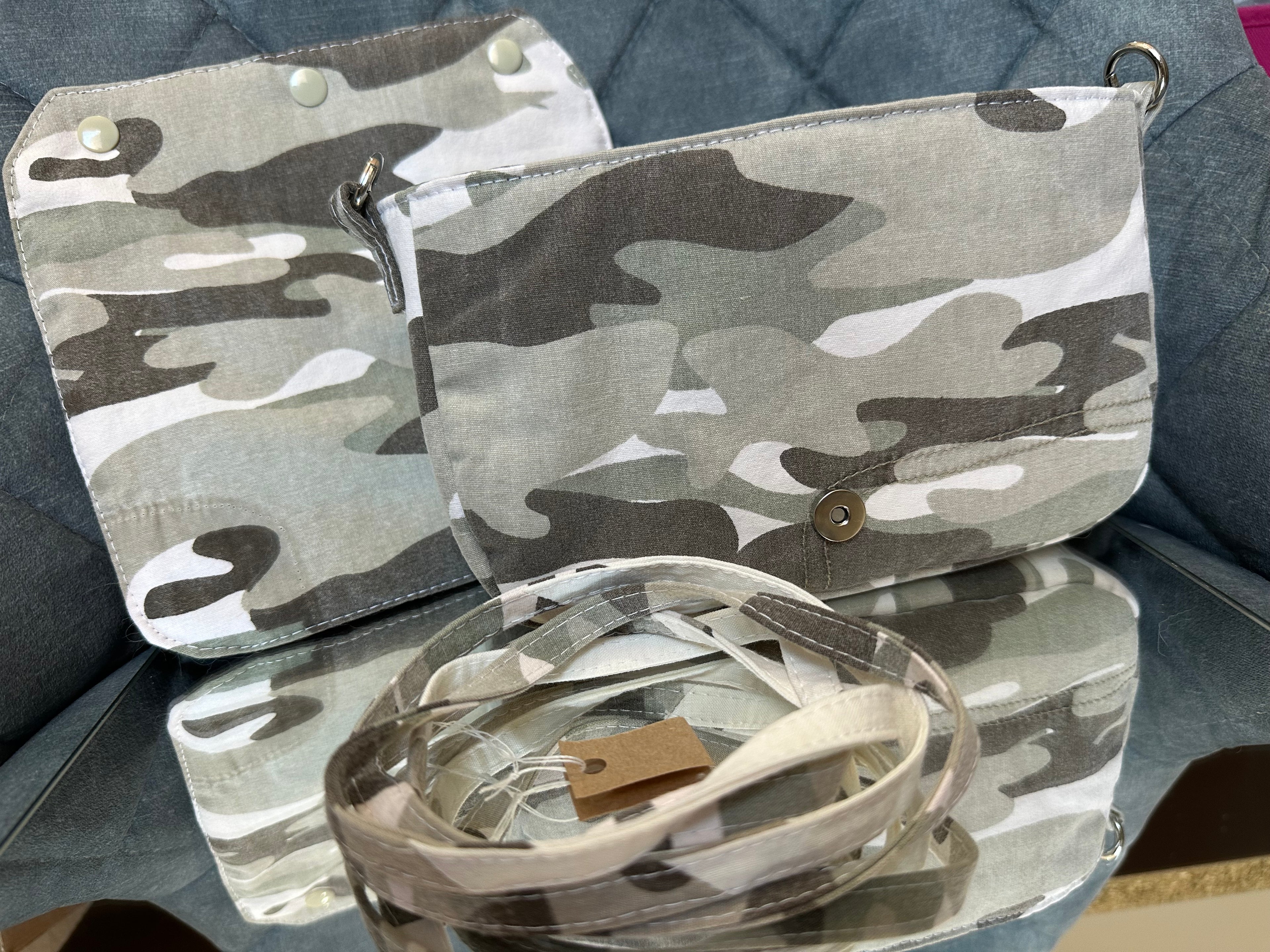 Evolilie - Sac à main modulable - ARMY Au fil de Lilie-Rose