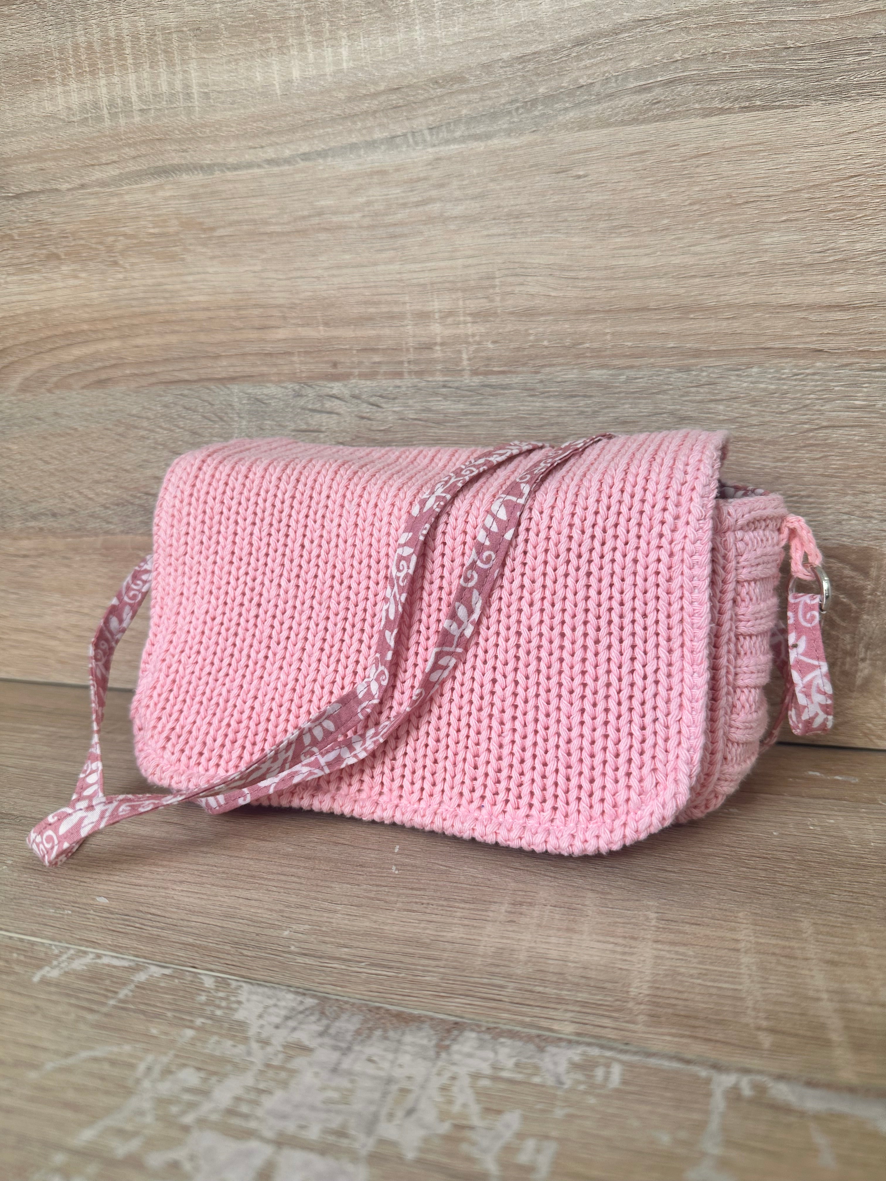 Lilie - Sac à main sangle amovible Au fil de Lilie-Rose